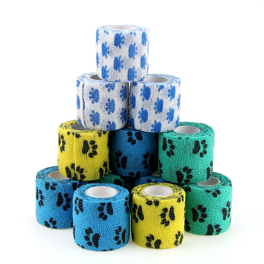 Medical Supply Nonwoven Printed Sports Self Adhesive Vet Wrap Elastic Cohesive Compression Bandage
