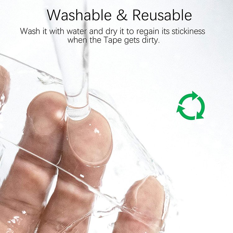 2/5/10m Reusable Clear Waterproof Washable Adhesive Transparent Double Sided Nano Tape