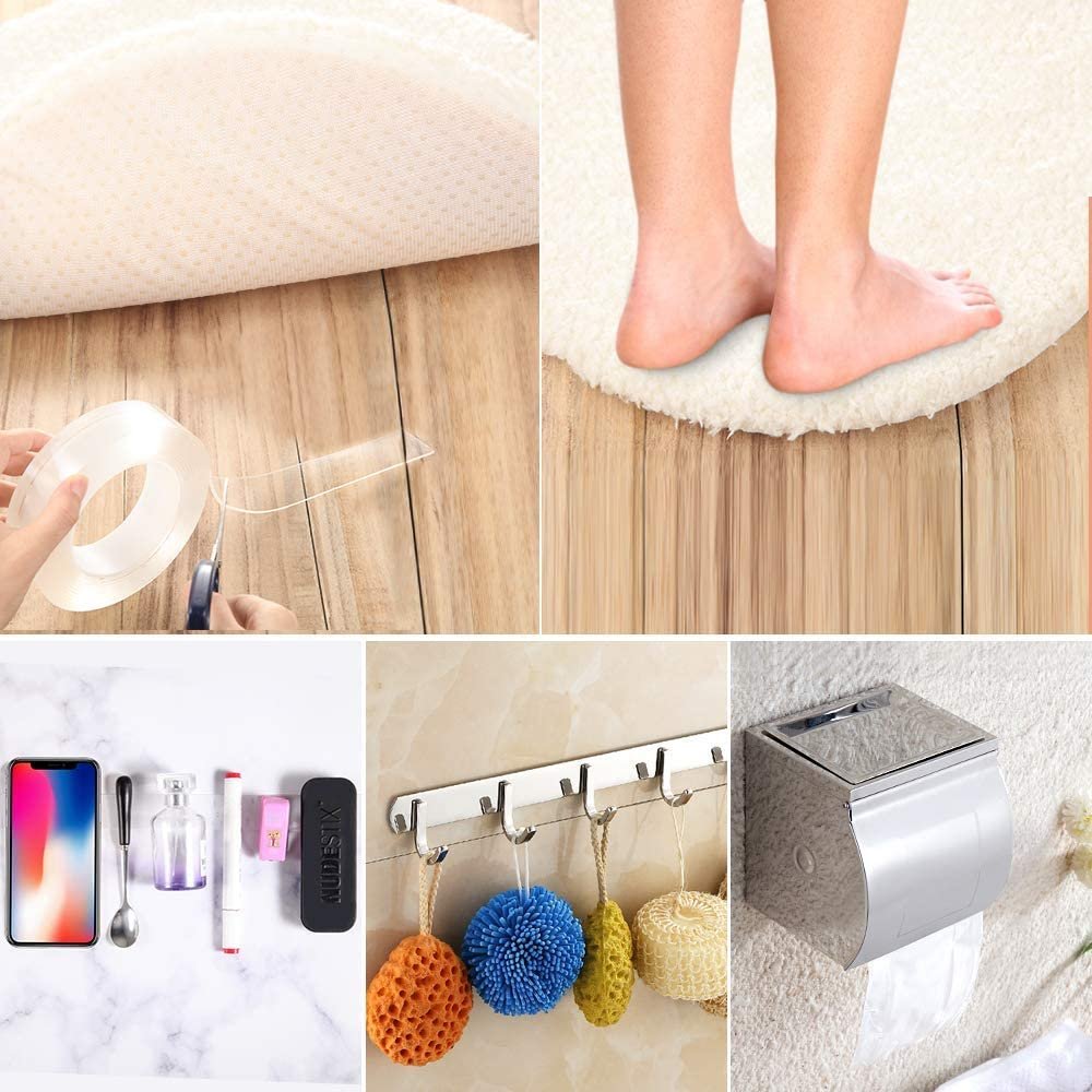 2/5/10m Reusable Clear Waterproof Washable Adhesive Transparent Double Sided Nano Tape