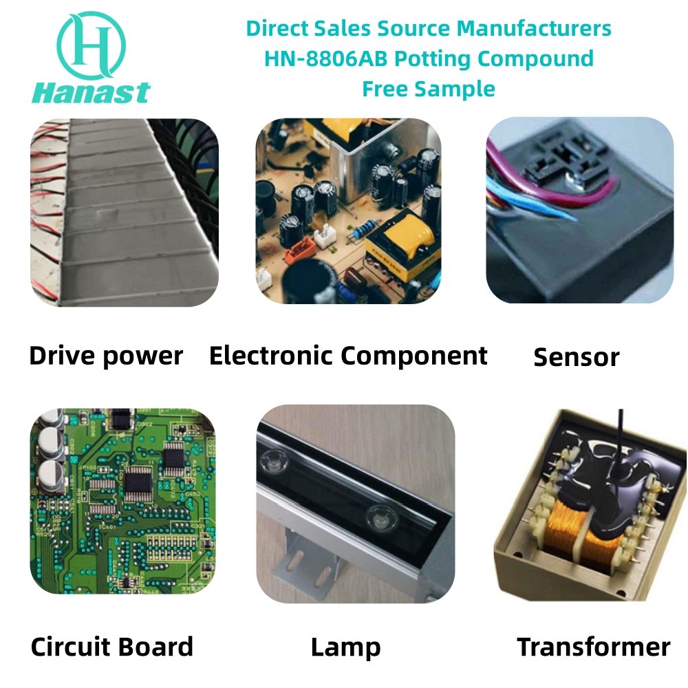 2024 Waterproof Thermally Conductive 2 Components 1:1 PCB LED Components Silicone Electrical Potting Compound AB Glue Adhesive