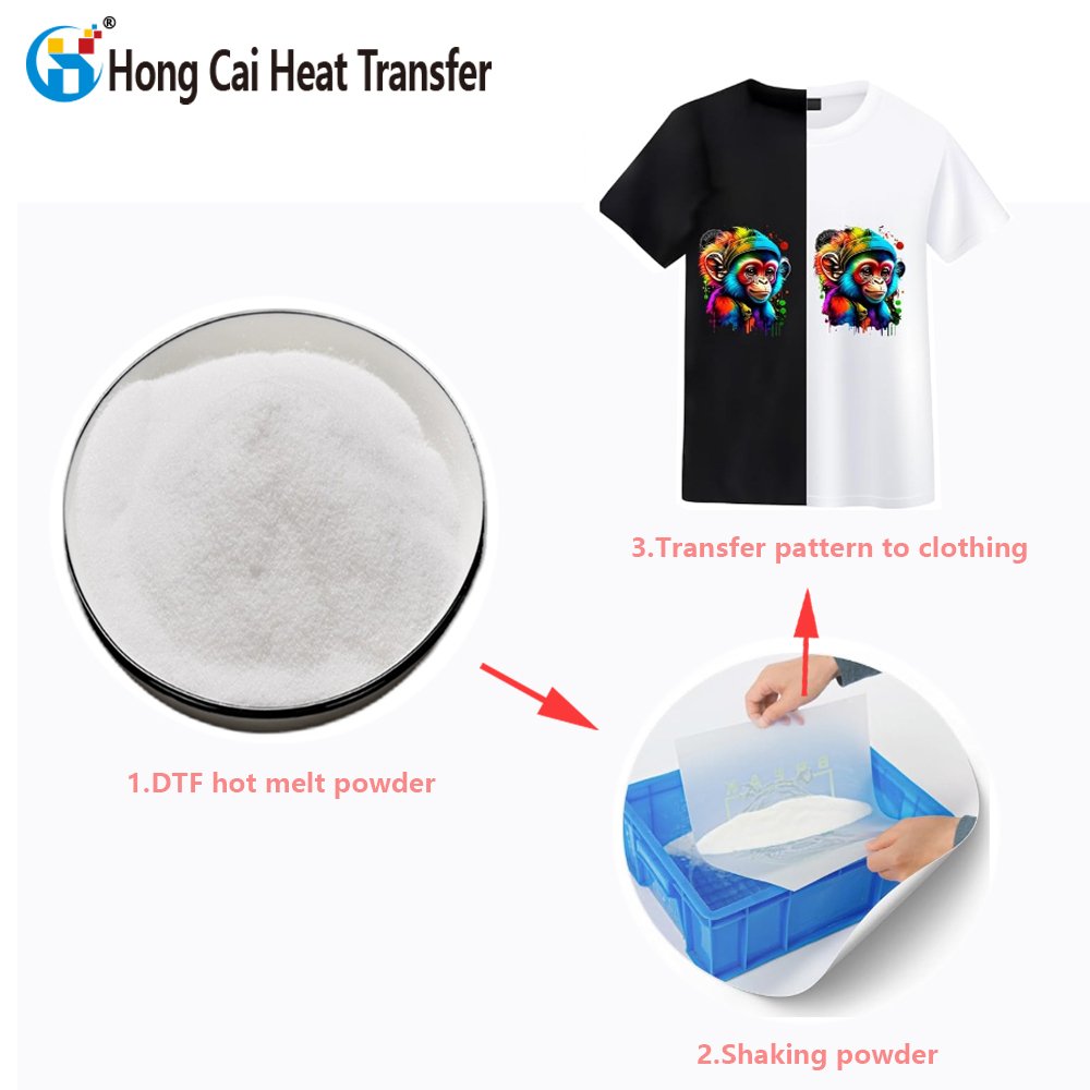 White ink offset printing DTF glue powder hot melt powder self adhesive shake powder delicate and clean For Film Printing
