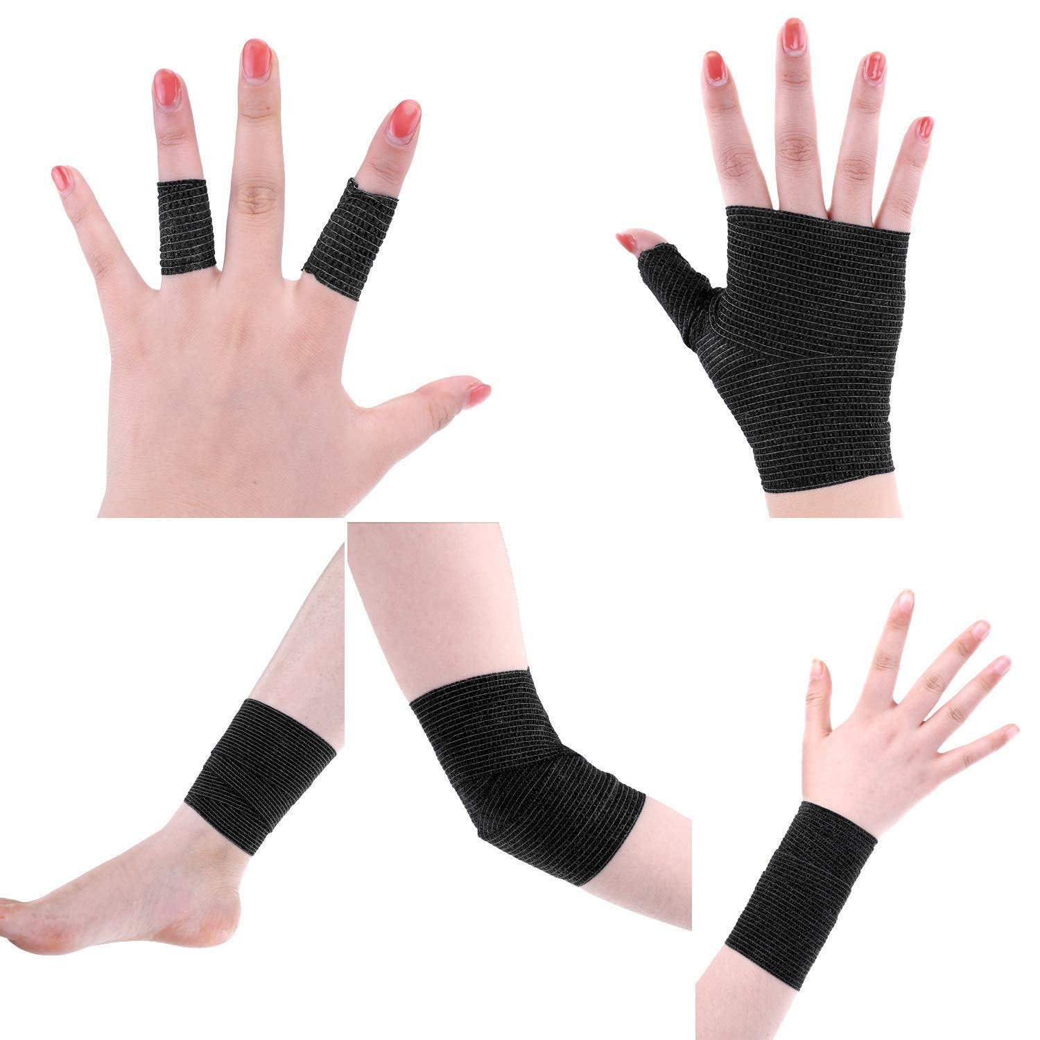 Black Self-Adhesive Vet Wrap Elastic Hot Medical Sports Waterproof Wholesale Customized adhesive elastic bandage