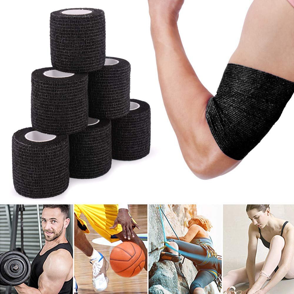 Black Self-Adhesive Vet Wrap Elastic Hot Medical Sports Waterproof Wholesale Customized adhesive elastic bandage
