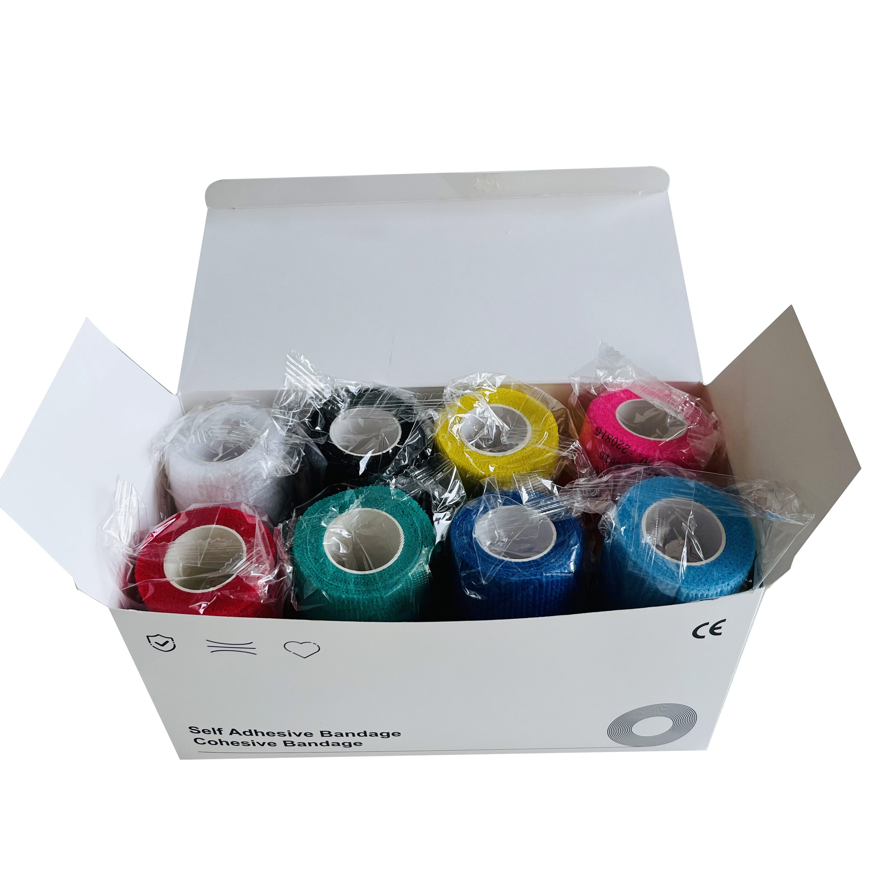 [Free Sample] 5cm*4.5m Colore Print Cohesive Bandage Nonwoven Self Adhesive Bandage Hand Tear Fabric for Stabilized