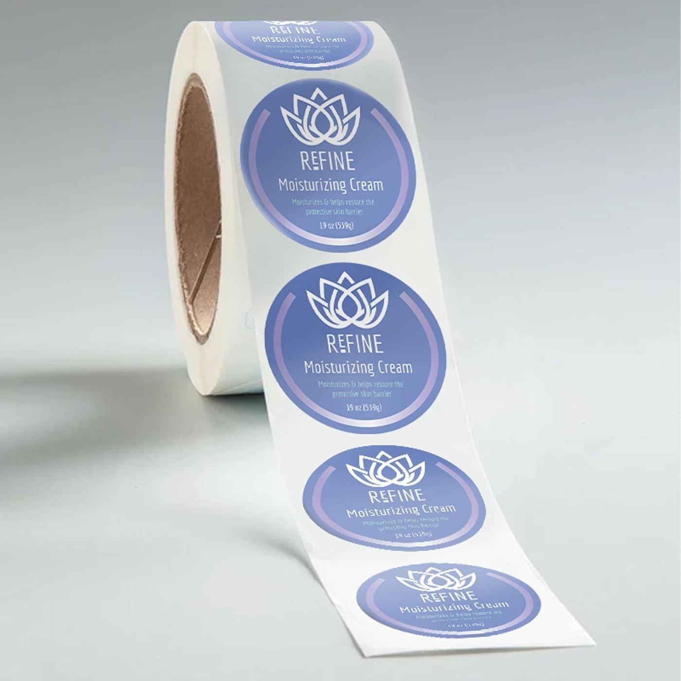 waterproof personalized custom small round adhesive clear pp foil label etiquette transparent printing roll