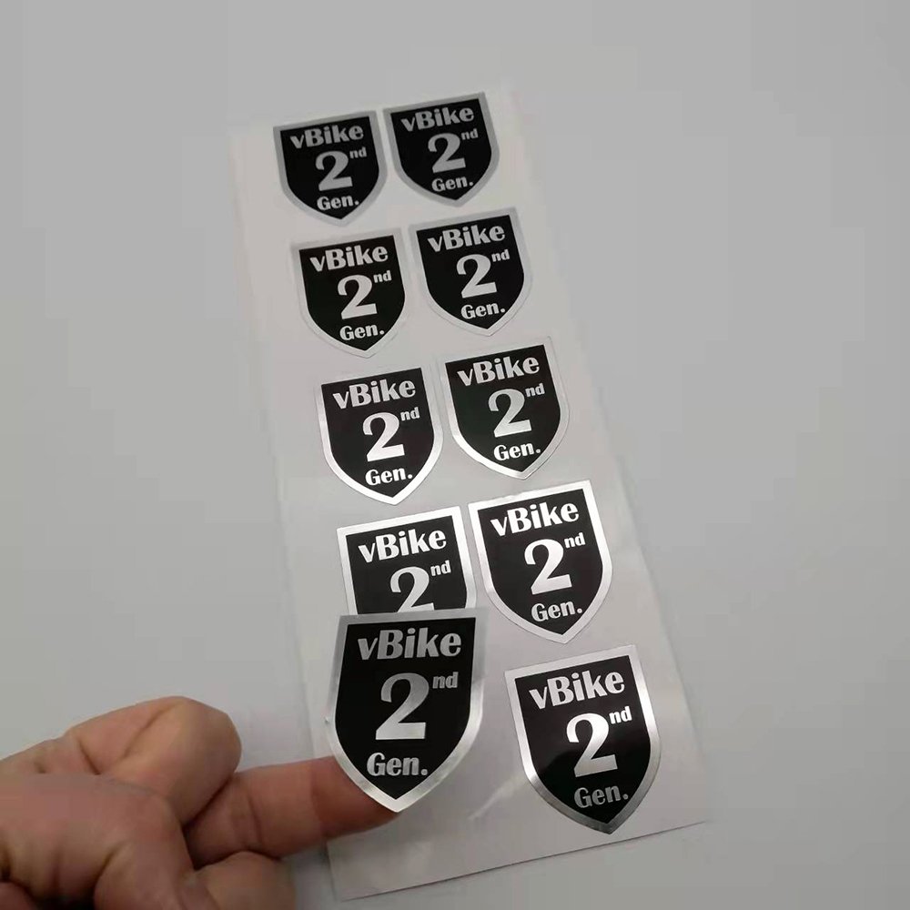 Customised Adhesive Sticker Printed black Die Cut Gold Hot Stamping Film Vinyl PET PVC Waterproof foil sticker