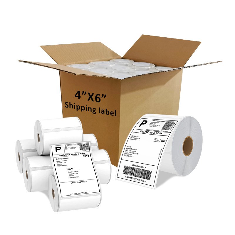 480 labels per roll 4 x 6 inch 15x10 cm adhesive sticker roll colored printing 75x120 50 x 30 multipurpose thermal labels