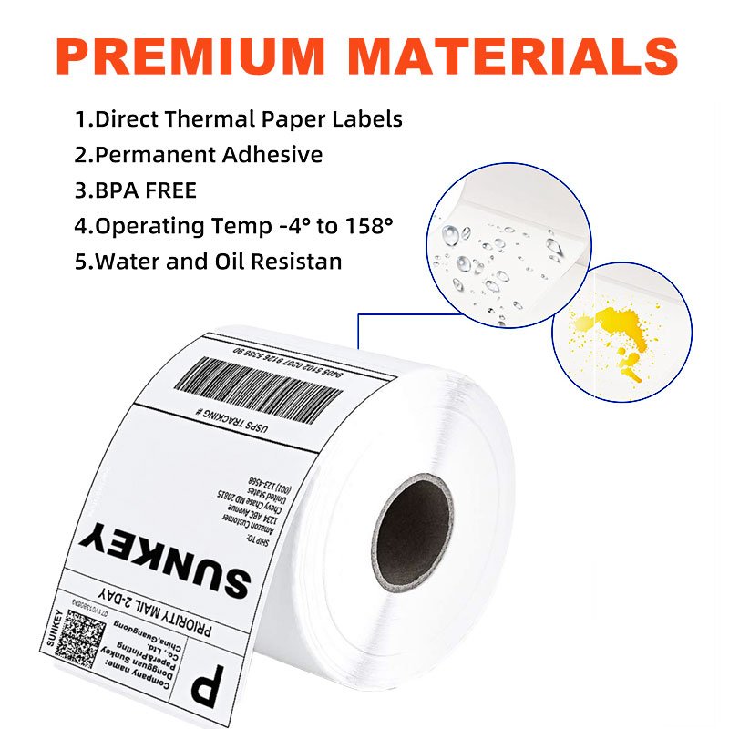 Direct Manufacturer Adhesive Paper Label Adhesive Thermal Paper Roll Barcode Direct Thermal Labeling Sticker