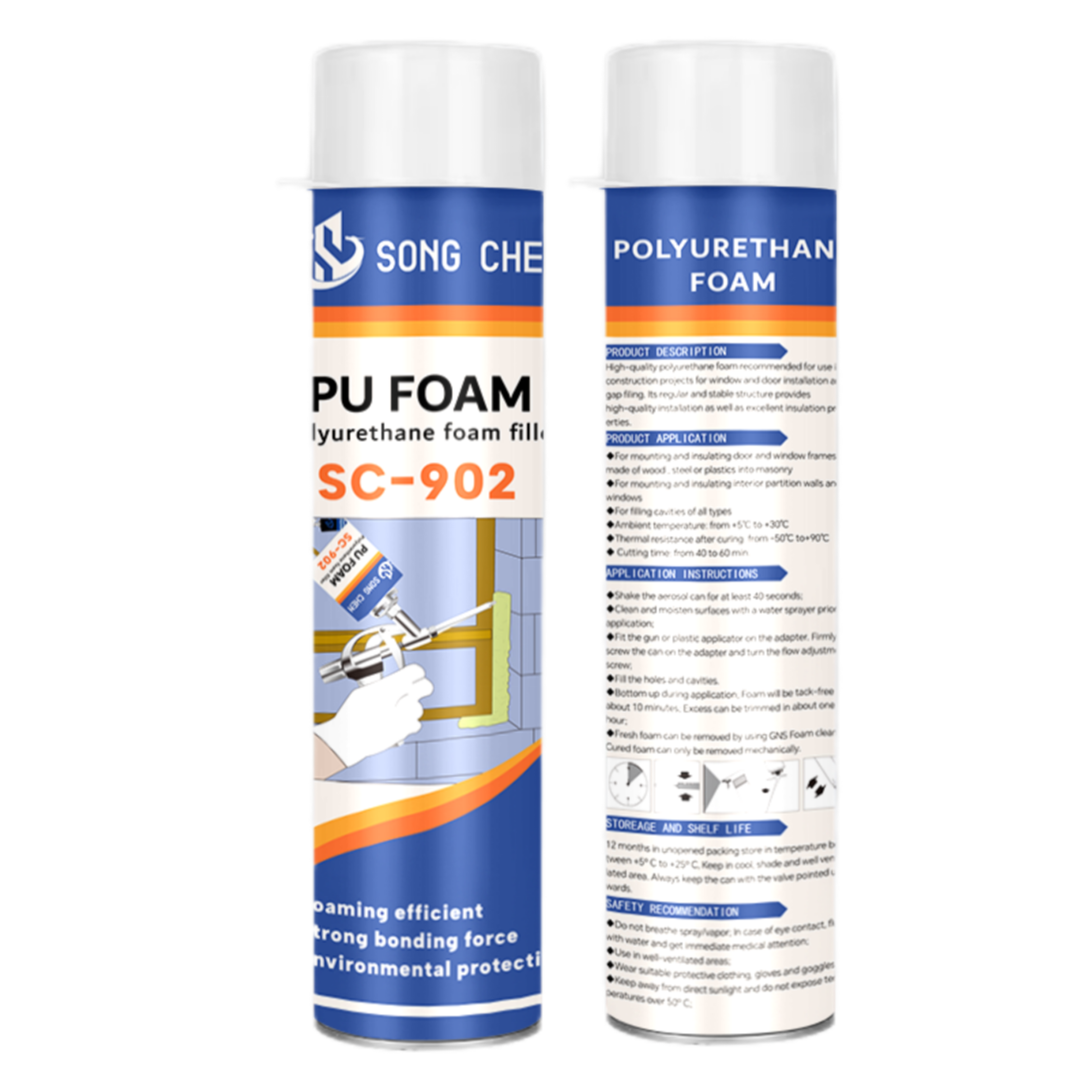750ml Cheap Polyurethane Spray Foam Construction Insulation Adhesive & Sealants For Windows & Doors Mounting Insulation
