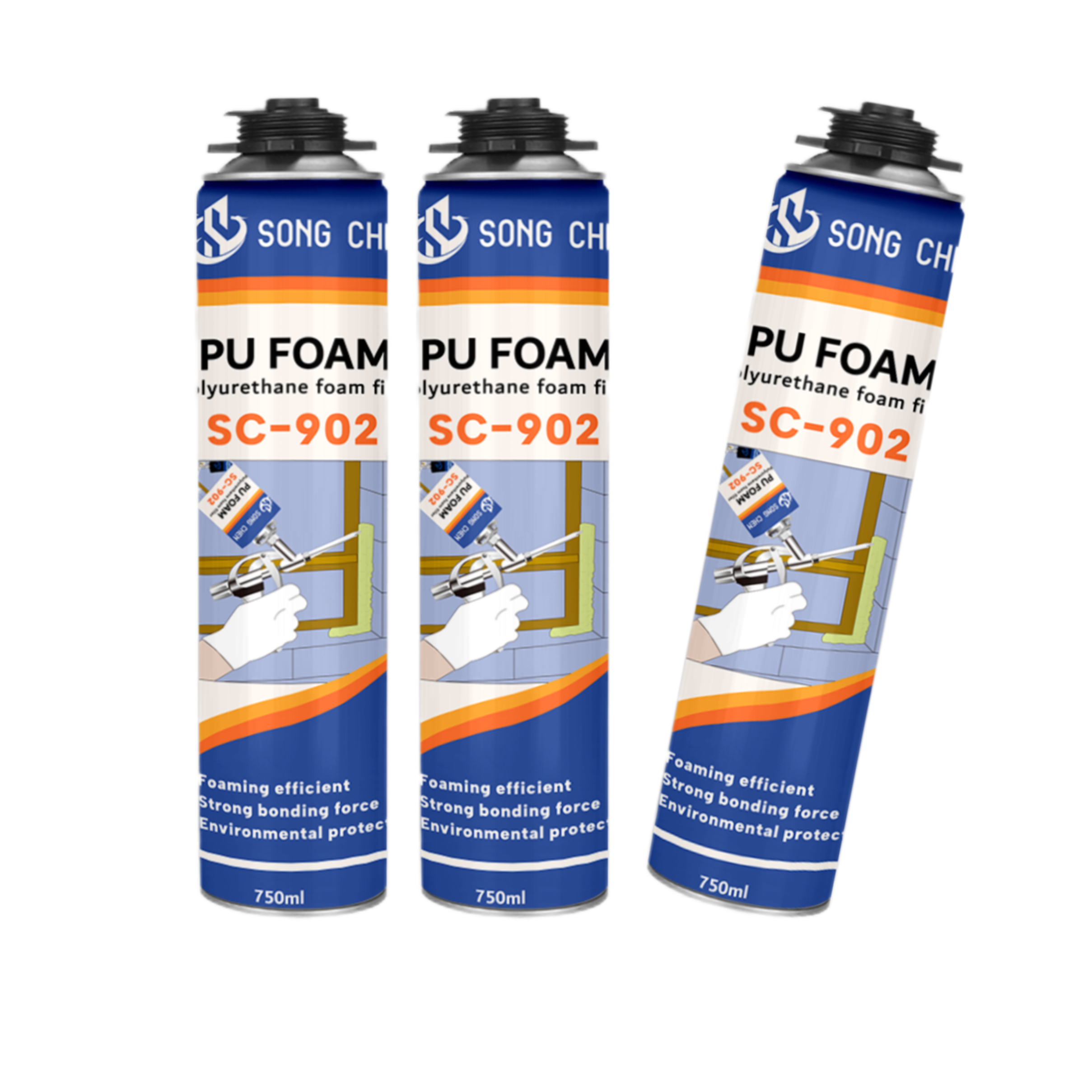 750ml Cheap Polyurethane Spray Foam Construction Insulation Adhesive & Sealants For Windows & Doors Mounting Insulation