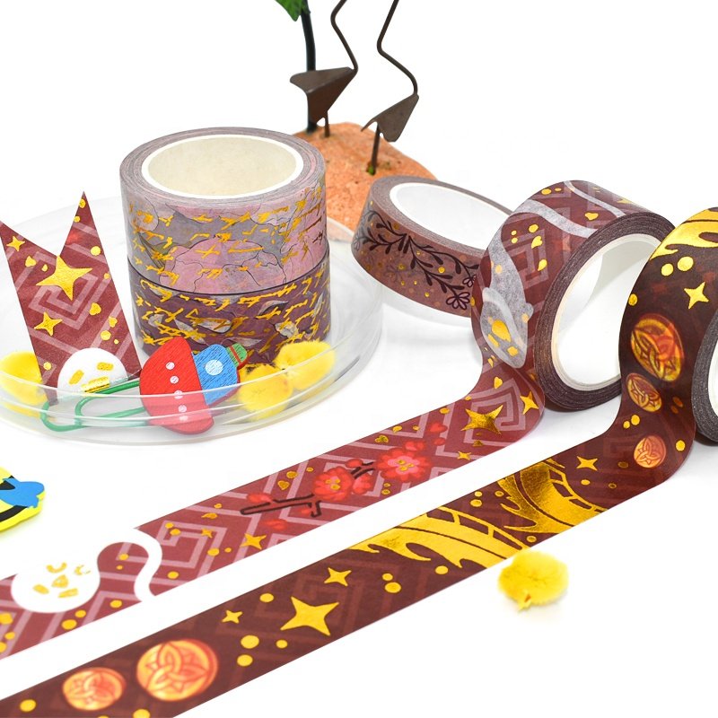 Wholesale Custom Printed Adhesive Colored Gold Foil Masking Washi Tape