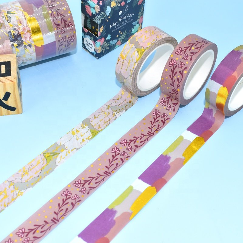 Wholesale Custom Printed Adhesive Colored Gold Foil Masking Washi Tape