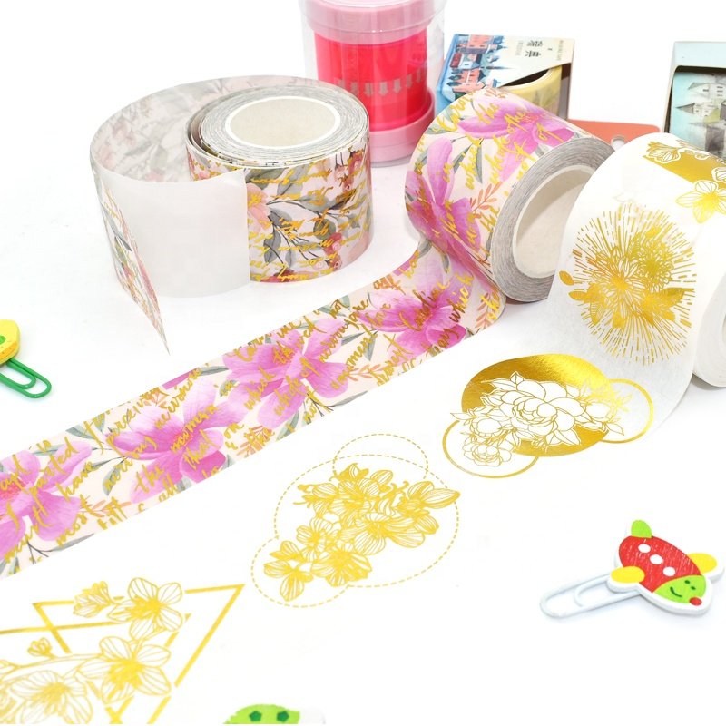 Wholesale Custom Printed Adhesive Colored Gold Foil Masking Washi Tape