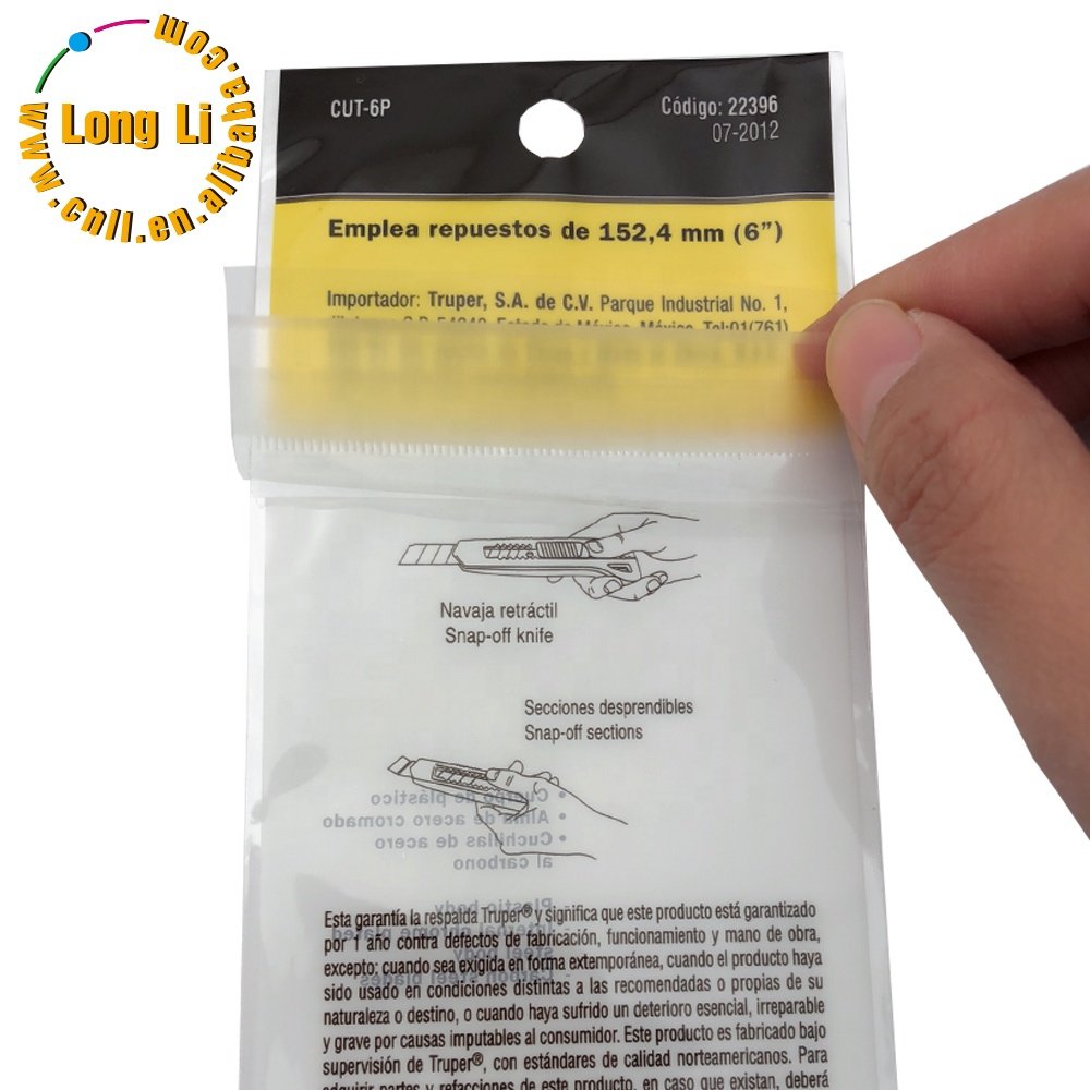 Bag Transparent Packaging Opp Plastic Biodegradable Customized Gravure Printing Shrink Bag Bopp Longli Craft Paper Adhesive Bag
