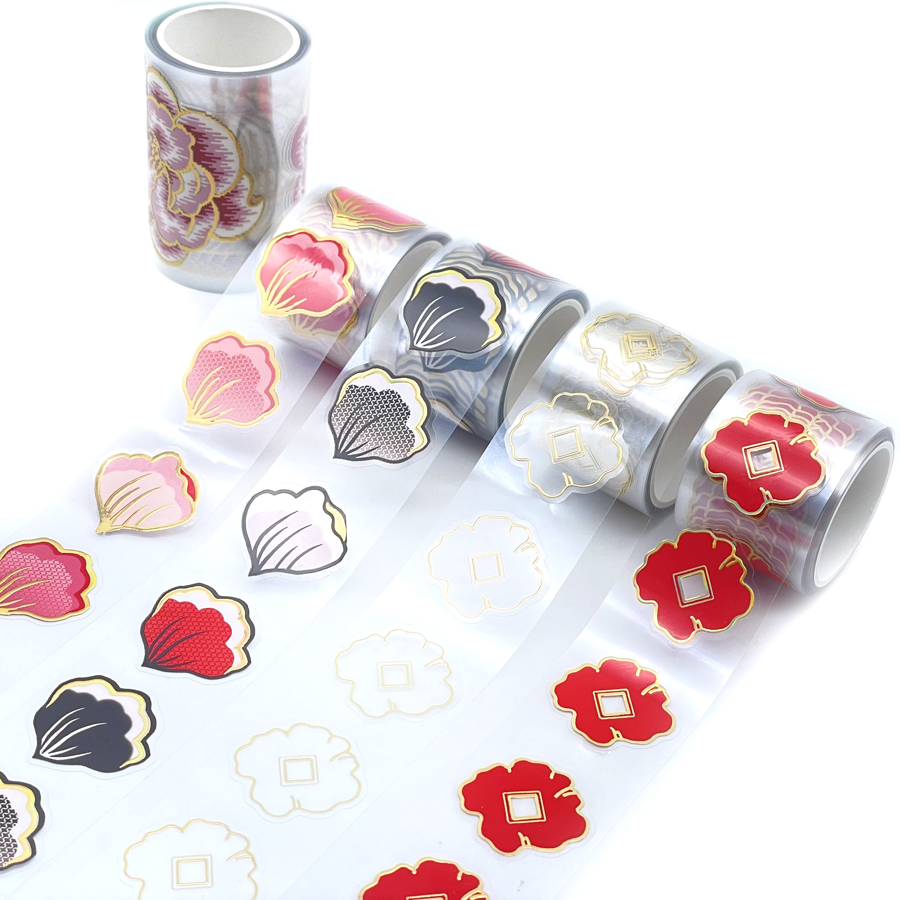 Custom Printed Decorative Decal Mini sticker Rolls Japanese Overlap Washi Tape
