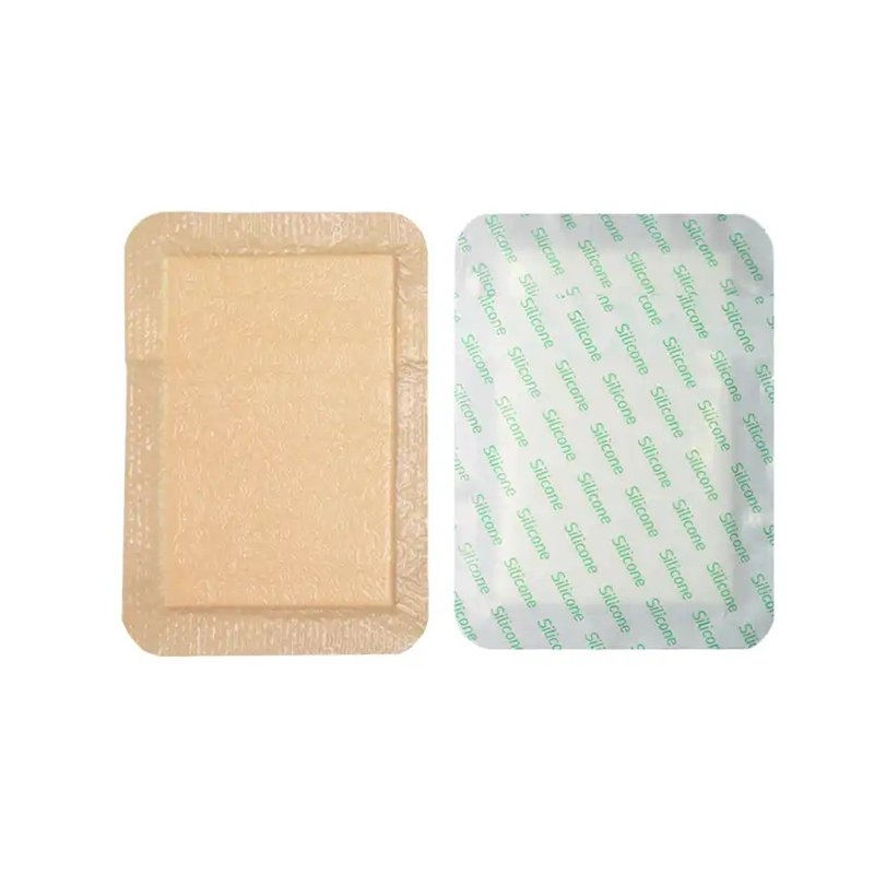 Sterile silicone wound dressing absorbent foam adhesive dressing with Border