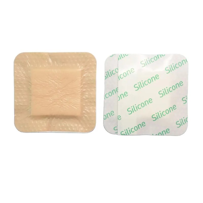 Sterile silicone wound dressing absorbent foam adhesive dressing with Border