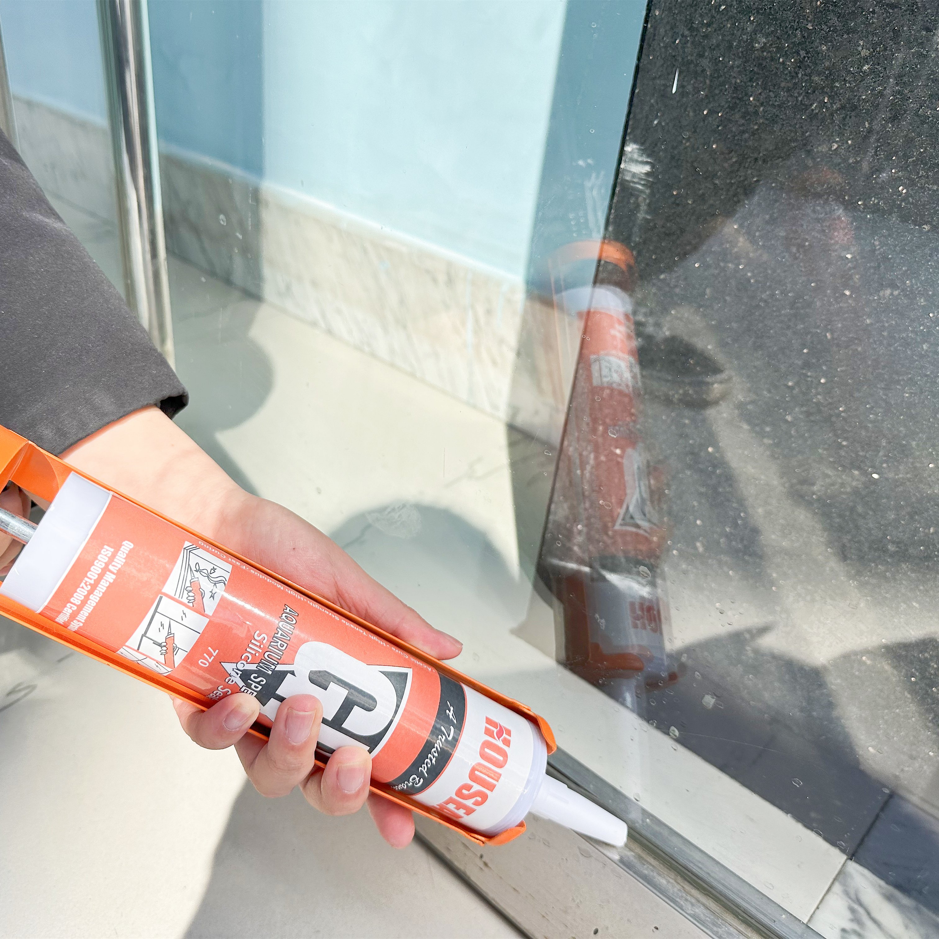 HOUSEAL-770 clear liquid acetic silicone sealing adhesive glazing construction glue for bathroom