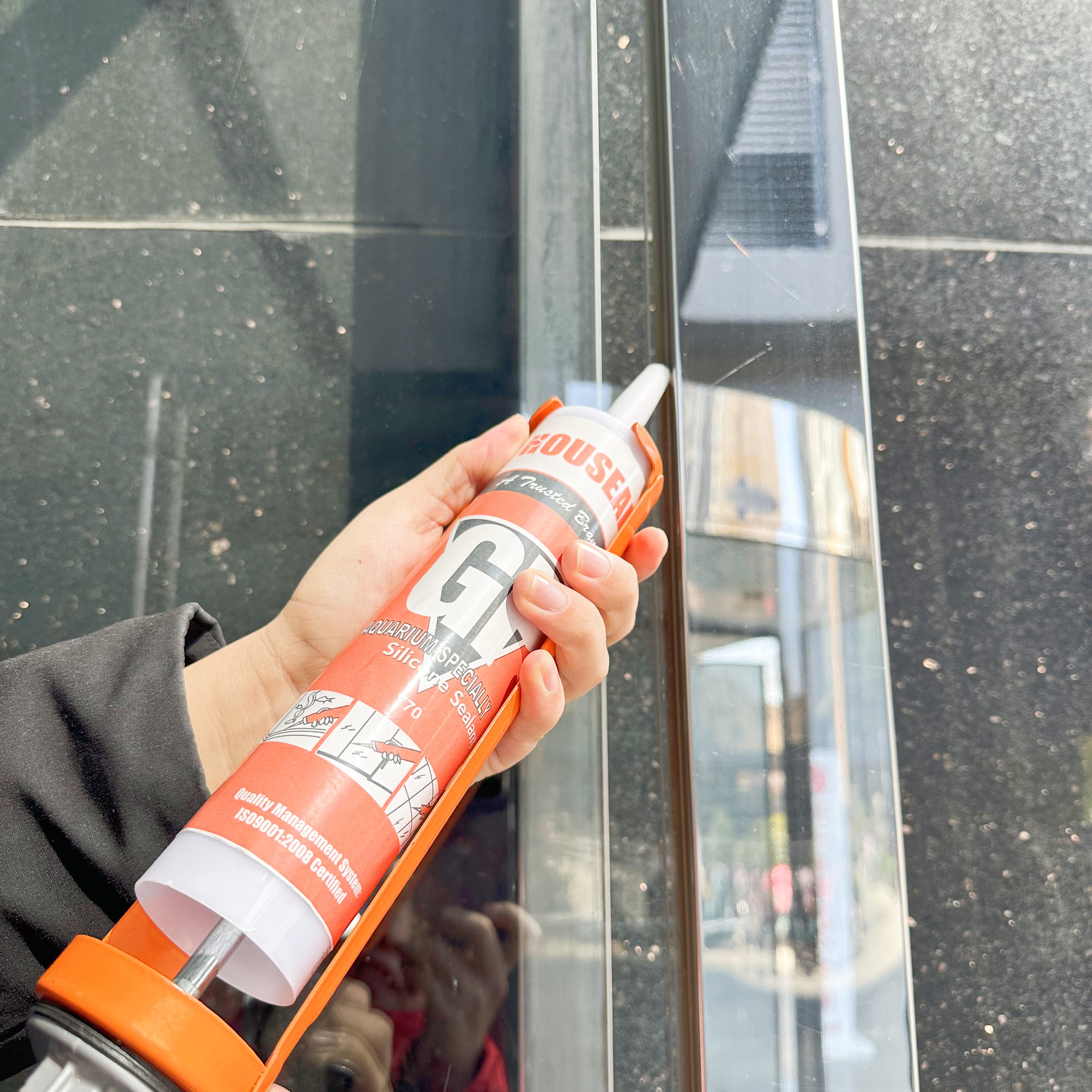 HOUSEAL-770 clear liquid acetic silicone sealing adhesive glazing construction glue for bathroom
