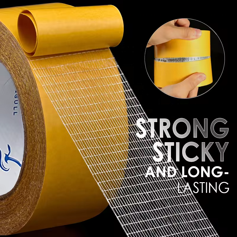 Removable Residue Recyclable High Viscosity Mesh Scrim Fiberglass Double Sided Filament Glass Grid Carpet Rug Self Adhesive Tape