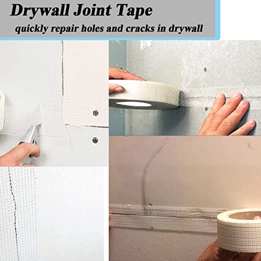 High quality 9*9 70g Stress Crack Glass Fabric Hole Repair self adhesive mesh joint Tape