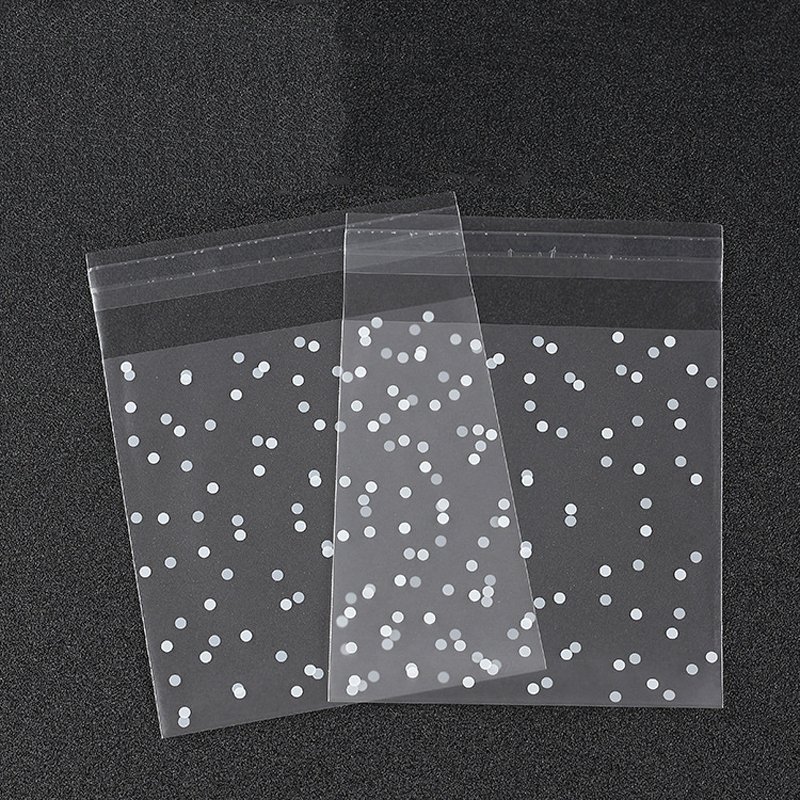 Dot frosted self adhesive resealable bag for candy biscuits snow crispy baking