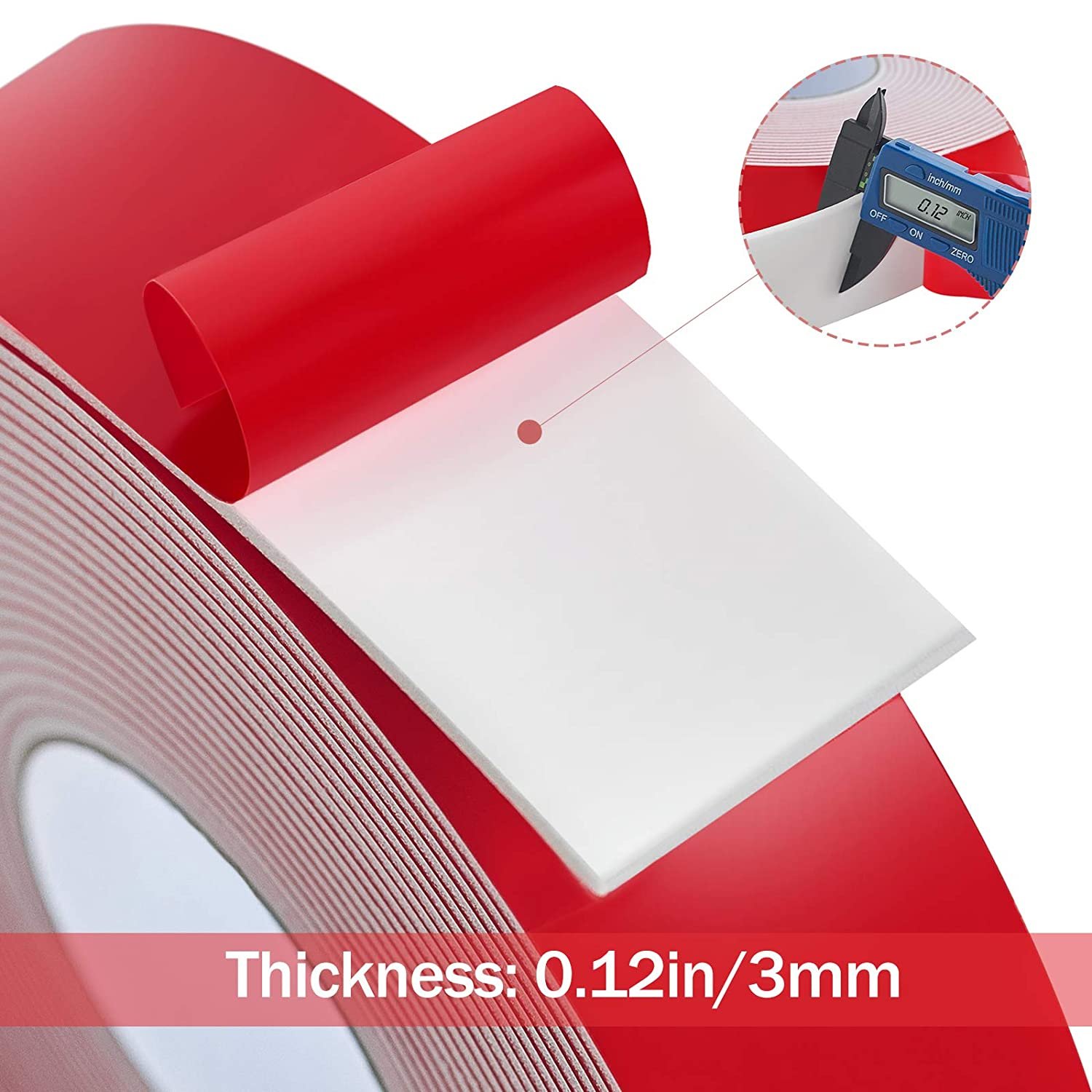 Heavy Duty Acrylic Foam Red Liner Grey Color Double-sided Tape