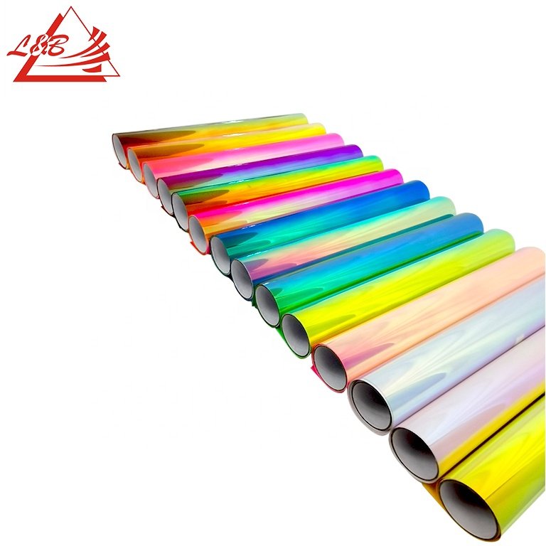 12" *12" Durability Holographic Chrome Rainbow Vinyl DIY Craft Permanent Adhesive Vinyl Film Cutting PVC Vinyl Sheets