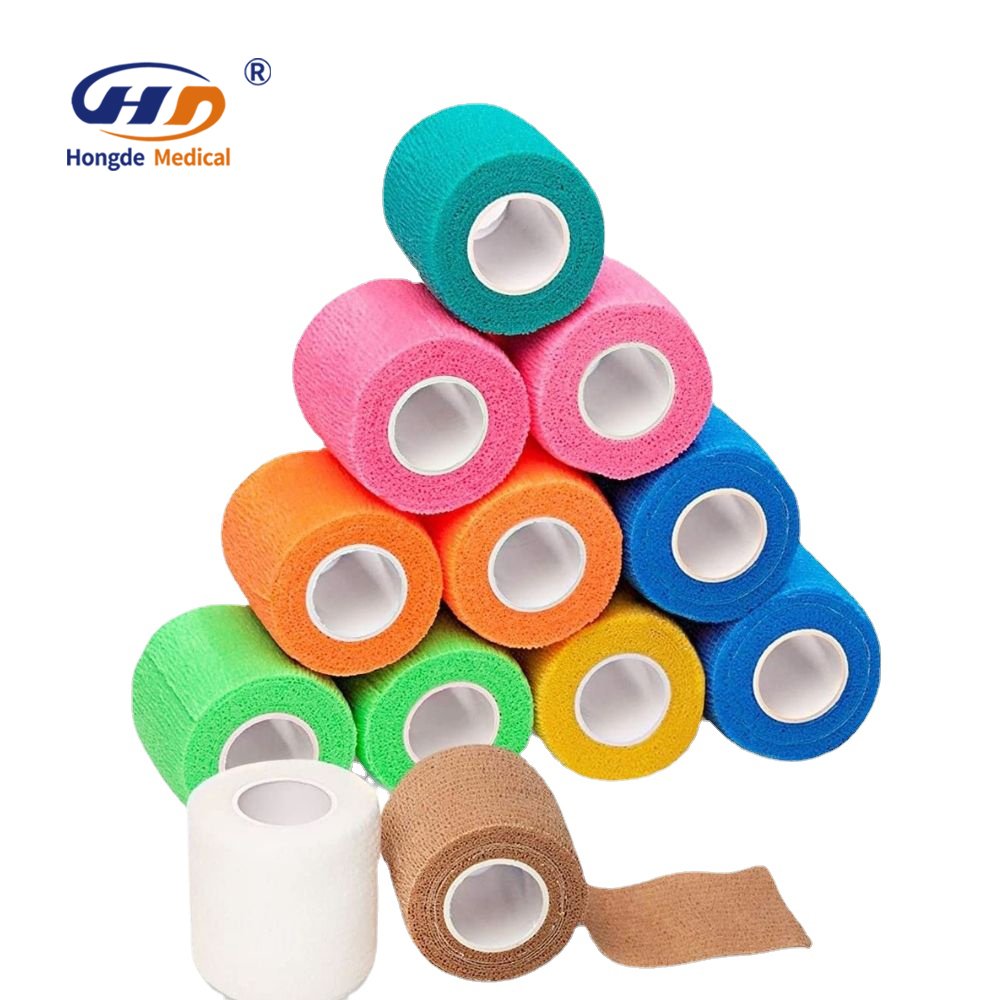 Self Adhesive Bandage Wrap Vet Wrap Non Woven Cohesive Bandage Tattoo Grip Tape elastic adhesive bandage