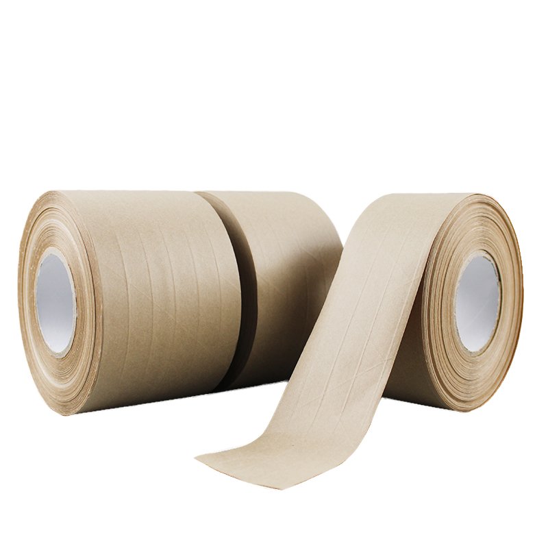 Starch glue Printed Packaging Craft Custom logo Biodegradable water activated kraft paper tape