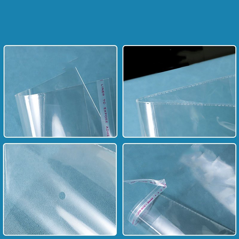 Custom Printed Logo Transparent Cellophane Self Adhesive Accessories Small Poly Plastic Packing BOPP Bags With Hanging Hole