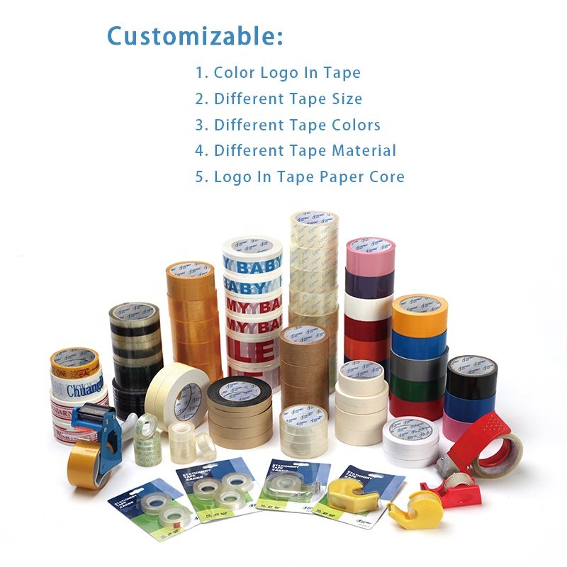 Custom Logo Printed Shipping Packaging Box Adhesive Packing Tape Customized Clear BOPP Acrylic Waterproof Offer Printing White
