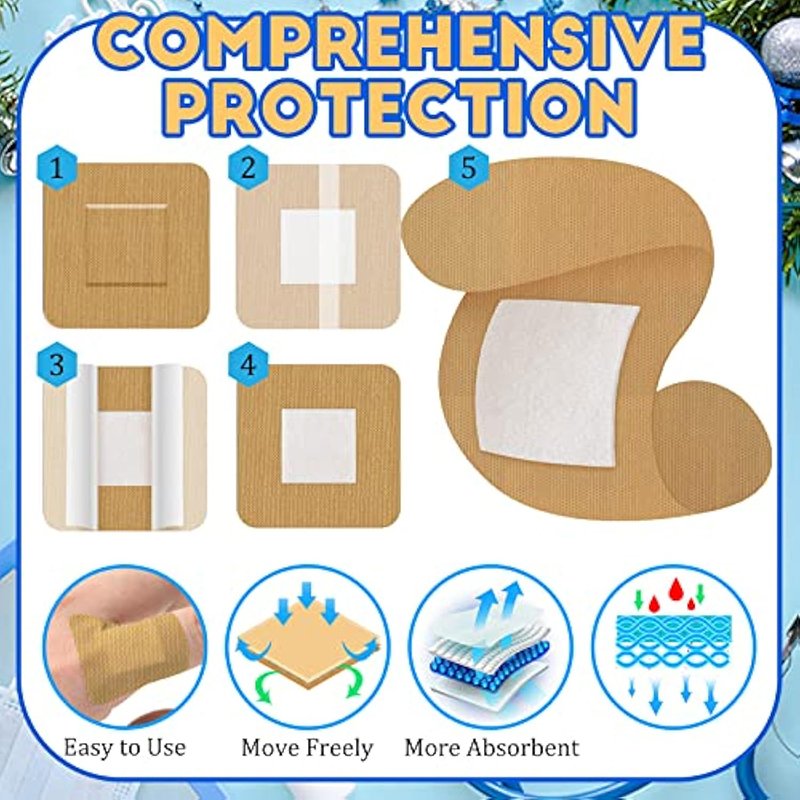 HSA FSA Eligible Assorted Sizes Colors Adhesive Bandage First Aid Wound Care Latex Free Flexible Fabric Band aid Wound Plaster