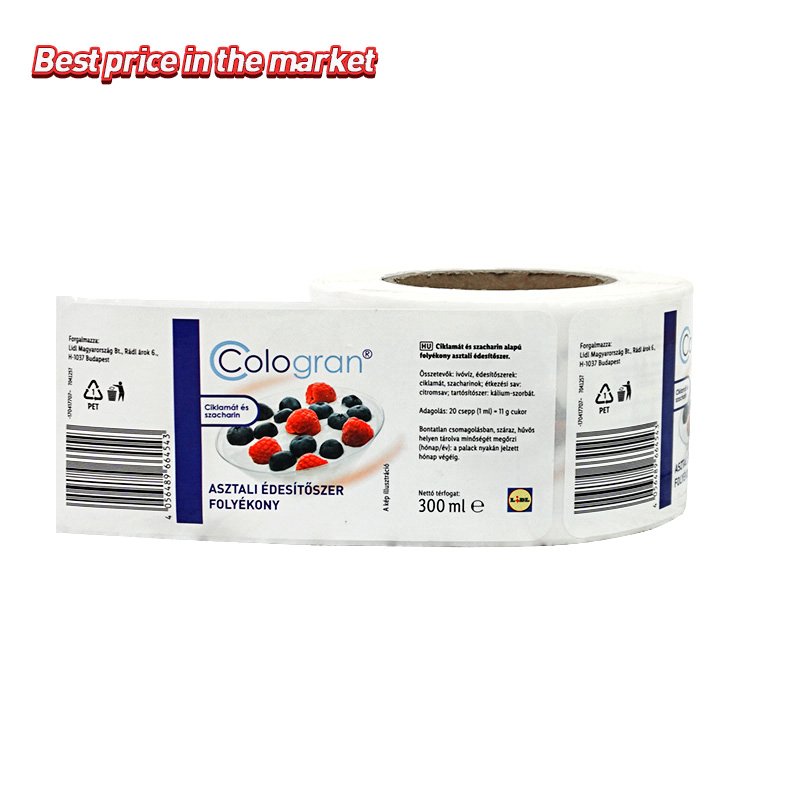 Juncheng new arrival acrylic waterproof roll adhesive description label sticker adhesive label sticker