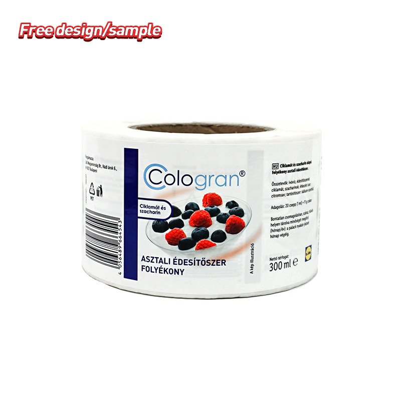 Juncheng new arrival acrylic waterproof roll adhesive description label sticker adhesive label sticker