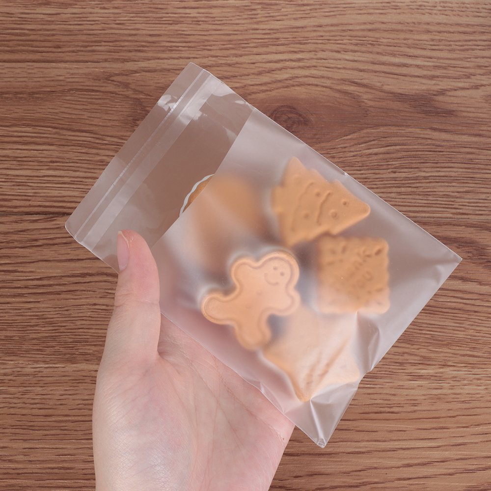 Transparent Frosted Candy Cookie Gift Bag Adhesive Seal OPP Cookie Bags Party Candy Snack Pouch Packaging Bag