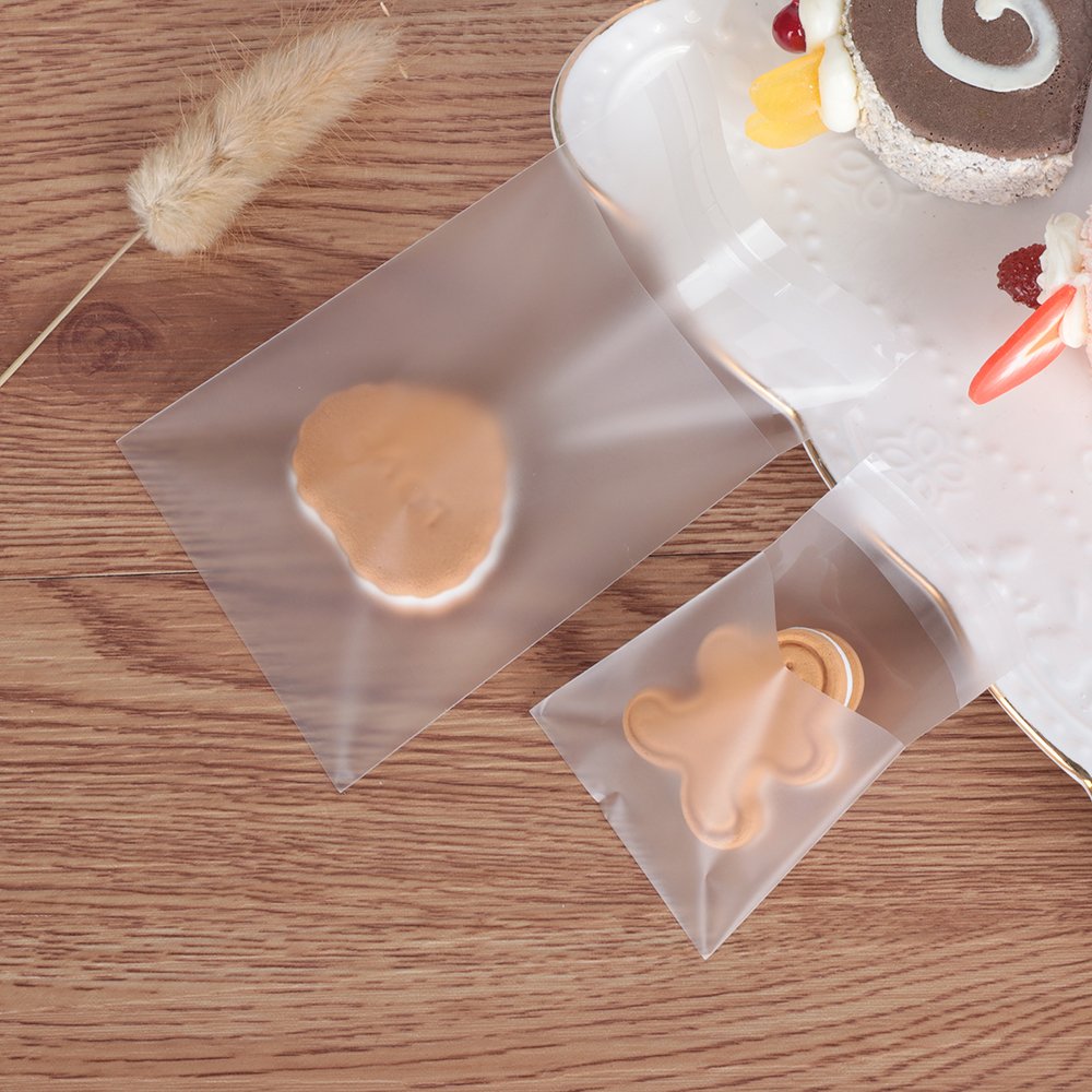 Transparent Frosted Candy Cookie Gift Bag Adhesive Seal OPP Cookie Bags Party Candy Snack Pouch Packaging Bag