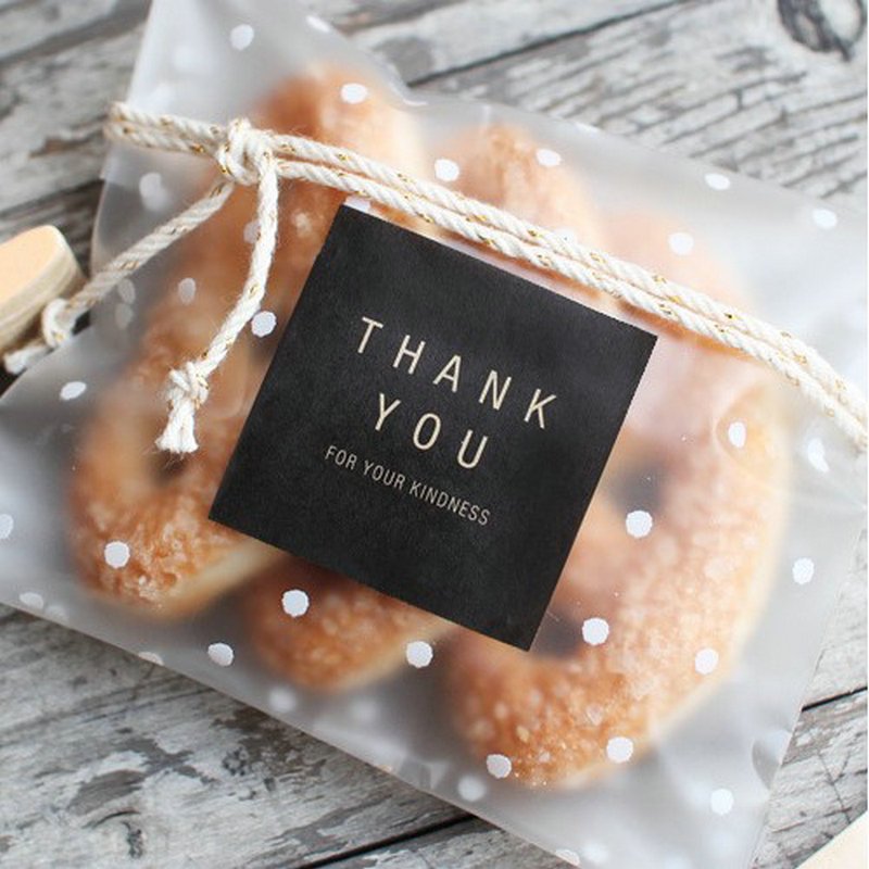 Transparent Frosted Candy Cookie Gift Bag Adhesive Seal OPP Cookie Bags Party Candy Snack Pouch Packaging Bag