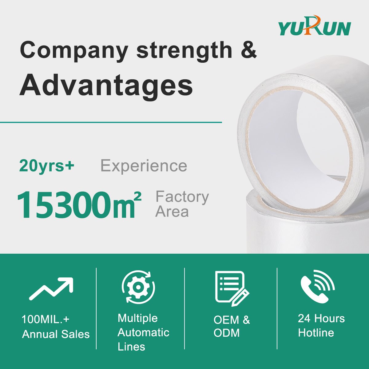 Strong Adhesion Waterproof Oem Odm Manufacturer Hvac Duct Acrylic Adhesive Aluminium Foil Tape