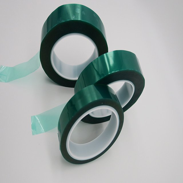 Low Price High Quality Single-sided Heat Resistant Green Silicone Polyester Adhesive Tape