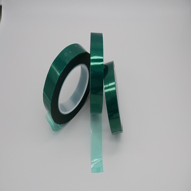 Low Price High Quality Single-sided Heat Resistant Green Silicone Polyester Adhesive Tape