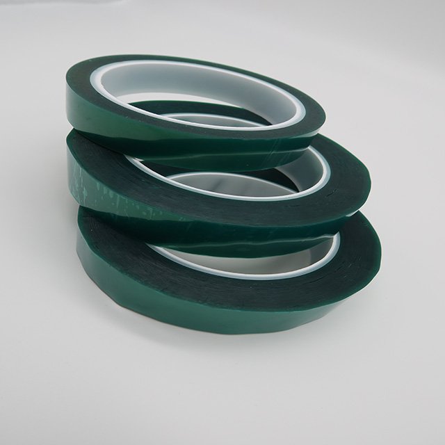 Low Price High Quality Single-sided Heat Resistant Green Silicone Polyester Adhesive Tape