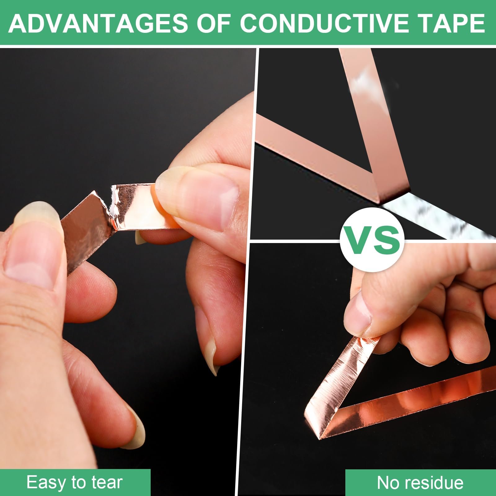 Copper Foil Tape,Copper Tape Double-Sided Conductive with Adhesive for EMI Shielding,Paper Circuits Electrical Repairs Grounding