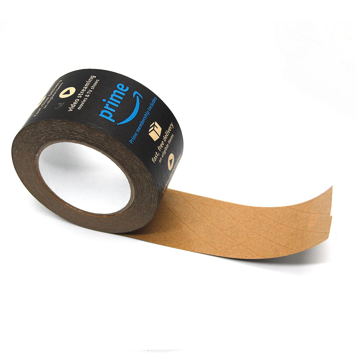 Logo Printed Gummed Kraft Paper Tape Eco-friendly Water Activated Reinforced Black Prime Tape