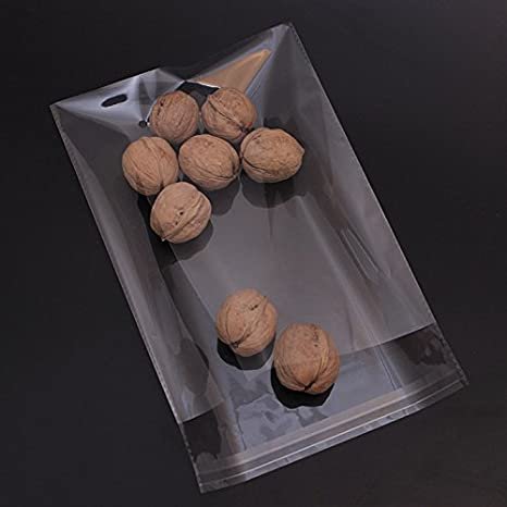 Logo Custom Clear Waterproof Resealable Self Adhesive Plastic Bag Food Packing Cello Bags