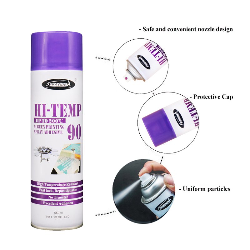 Sprayidea 90 Heavy Duty All-Purpose Spray Adhesive Low Odor Water Resistant aerosol adhesive for screen printing adhesive