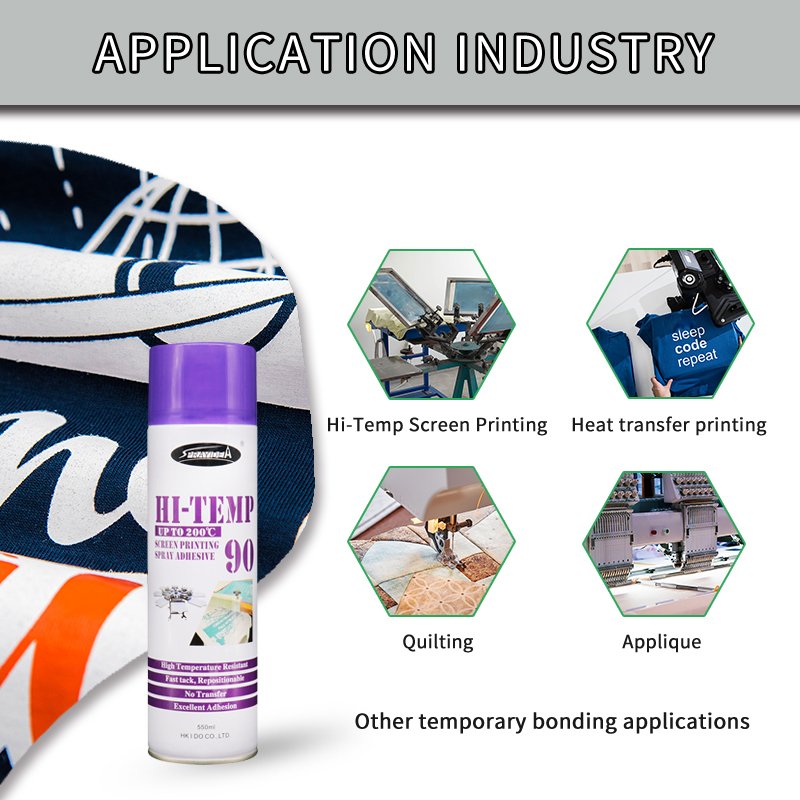 Sprayidea 90 Heavy Duty All-Purpose Spray Adhesive Low Odor Water Resistant aerosol adhesive for screen printing adhesive