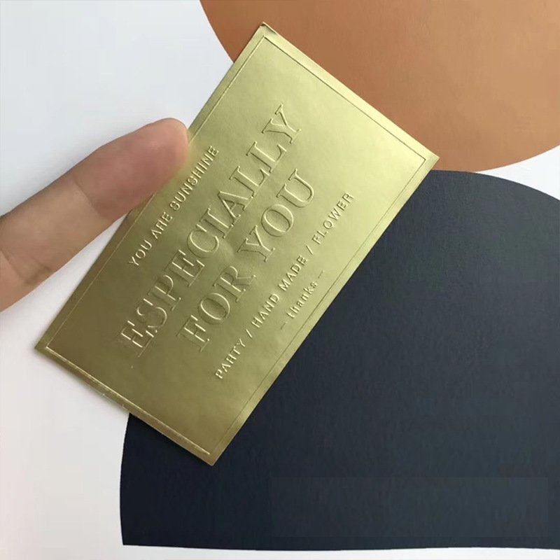 Embossed self-adhesive matte gold silver LOGO custom label stickers packaging seal sticker foil hot stamping