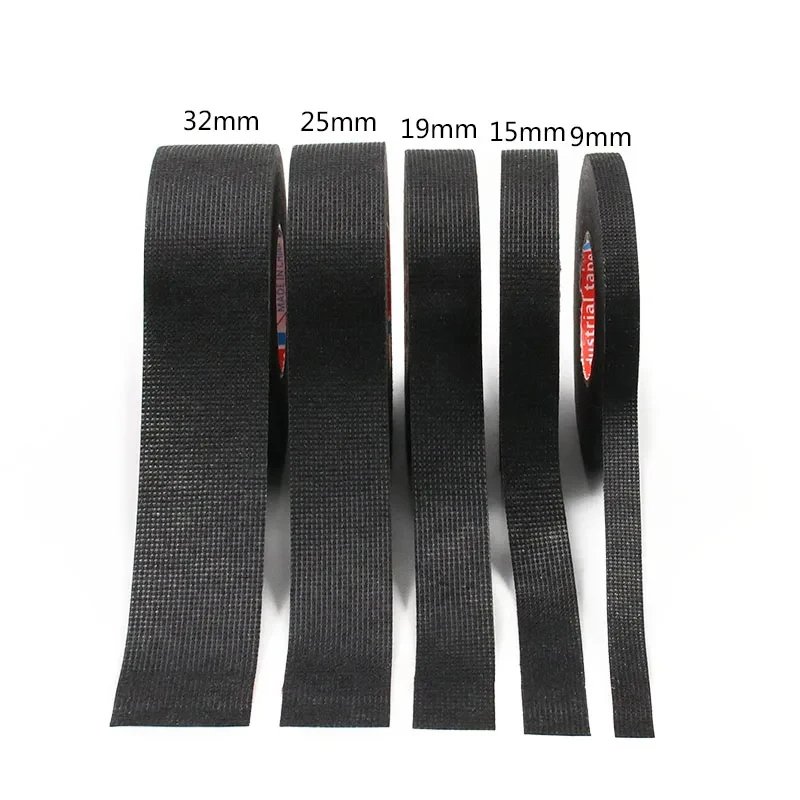 Wire Loom Harness Tape,Wiring Harness Cloth Tape,Black Adhesive Fabric Tape for Automobile Electrical Wire harnessing Noise