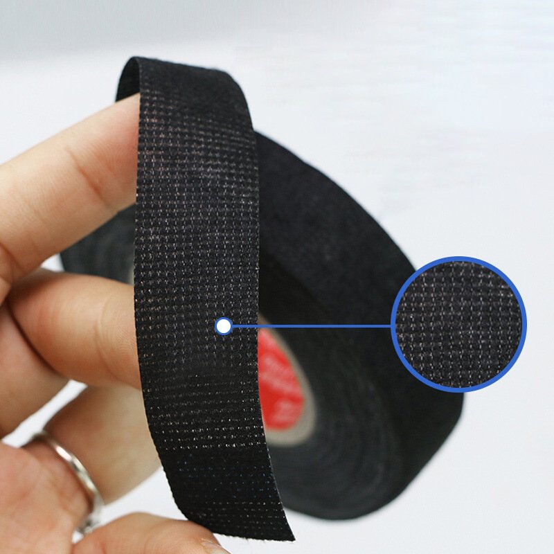 Wire Loom Harness Tape,Wiring Harness Cloth Tape,Black Adhesive Fabric Tape for Automobile Electrical Wire harnessing Noise